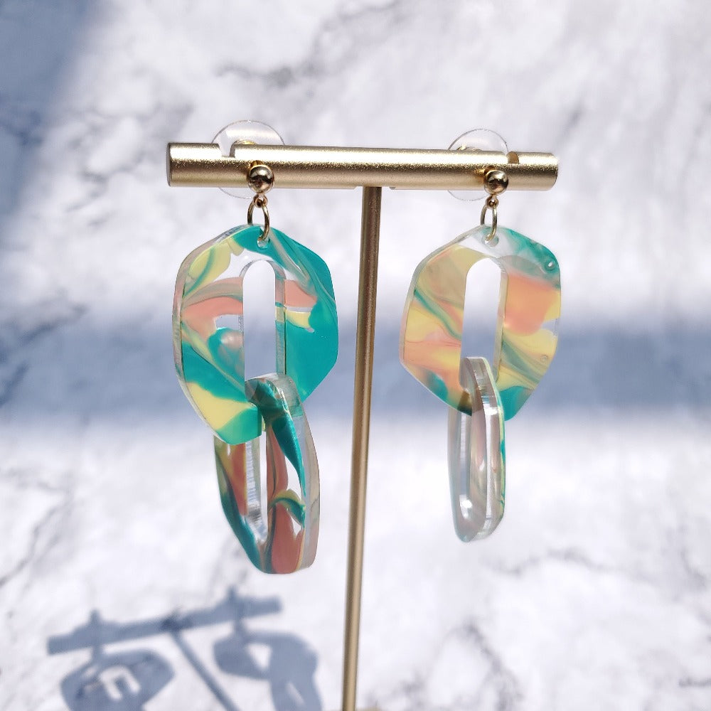 Double Link Earrings - Sherbert