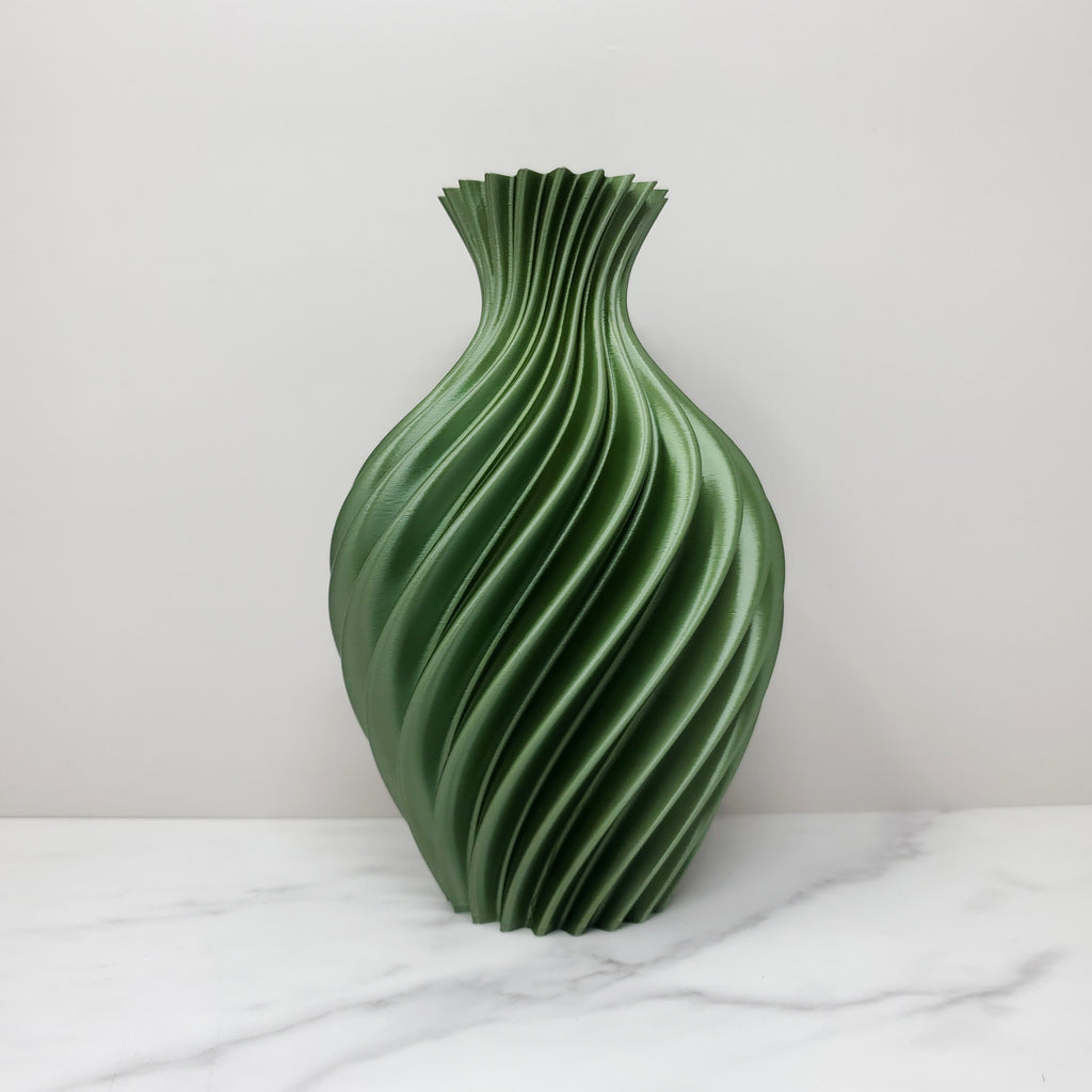 Large Spiral Vase, Olive
