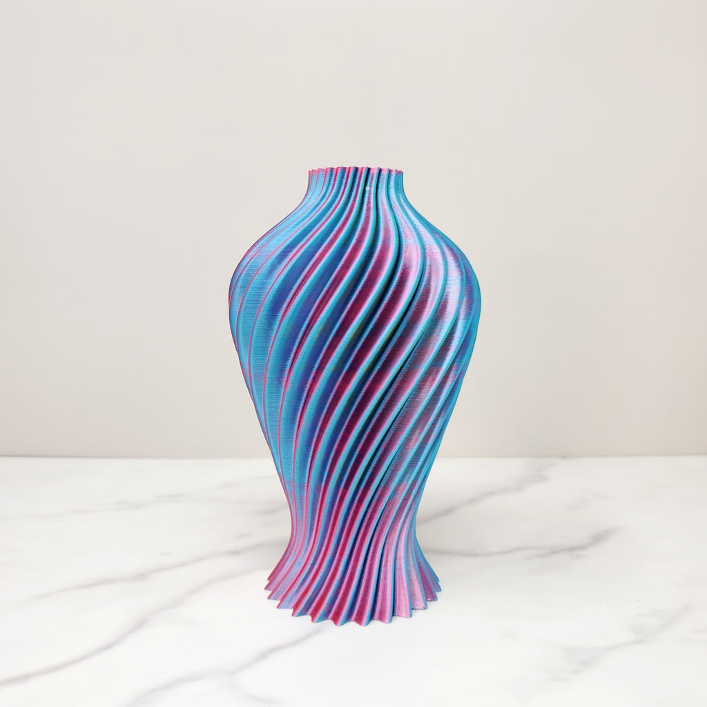 Medium Spiral Vase, Pastel Rainbow