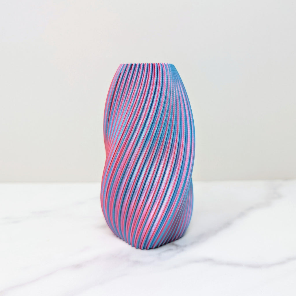 Small Twist Vase, Pastel Rainbow