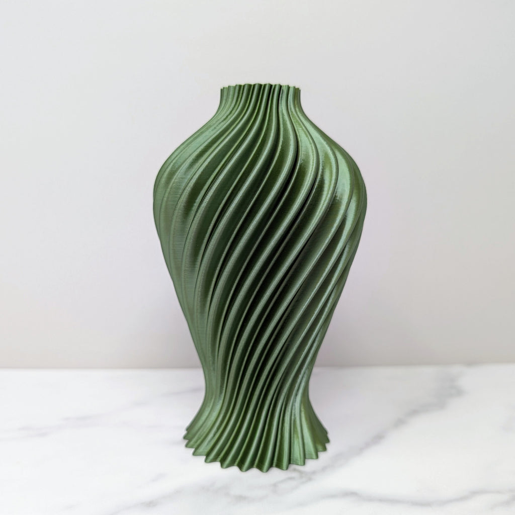 Medium Spiral Vase, Olive