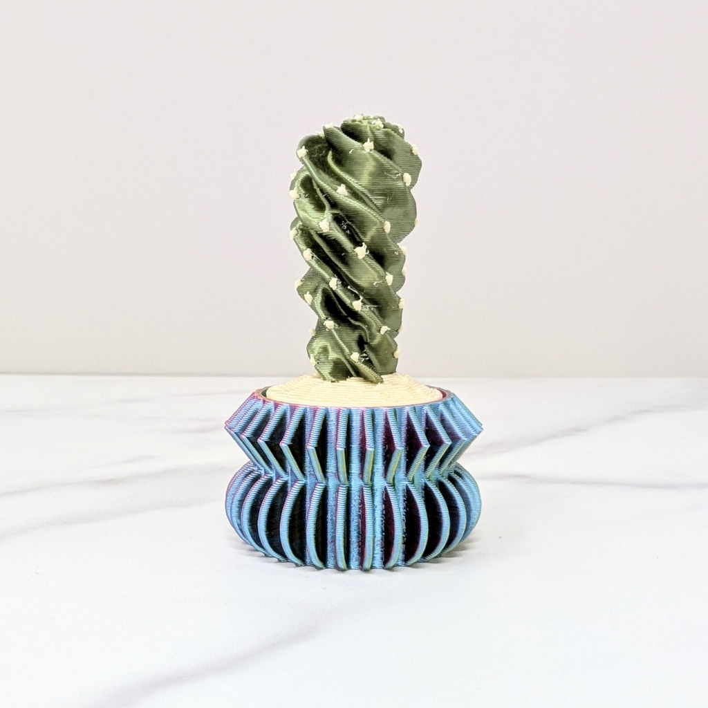 Cactus Clicker - Spiral Cactus, Pastel Rainbow