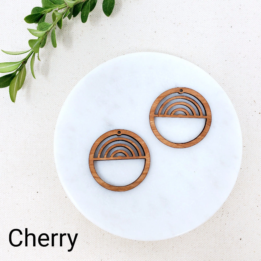 Round Rainbow Macrame Earring Blanks