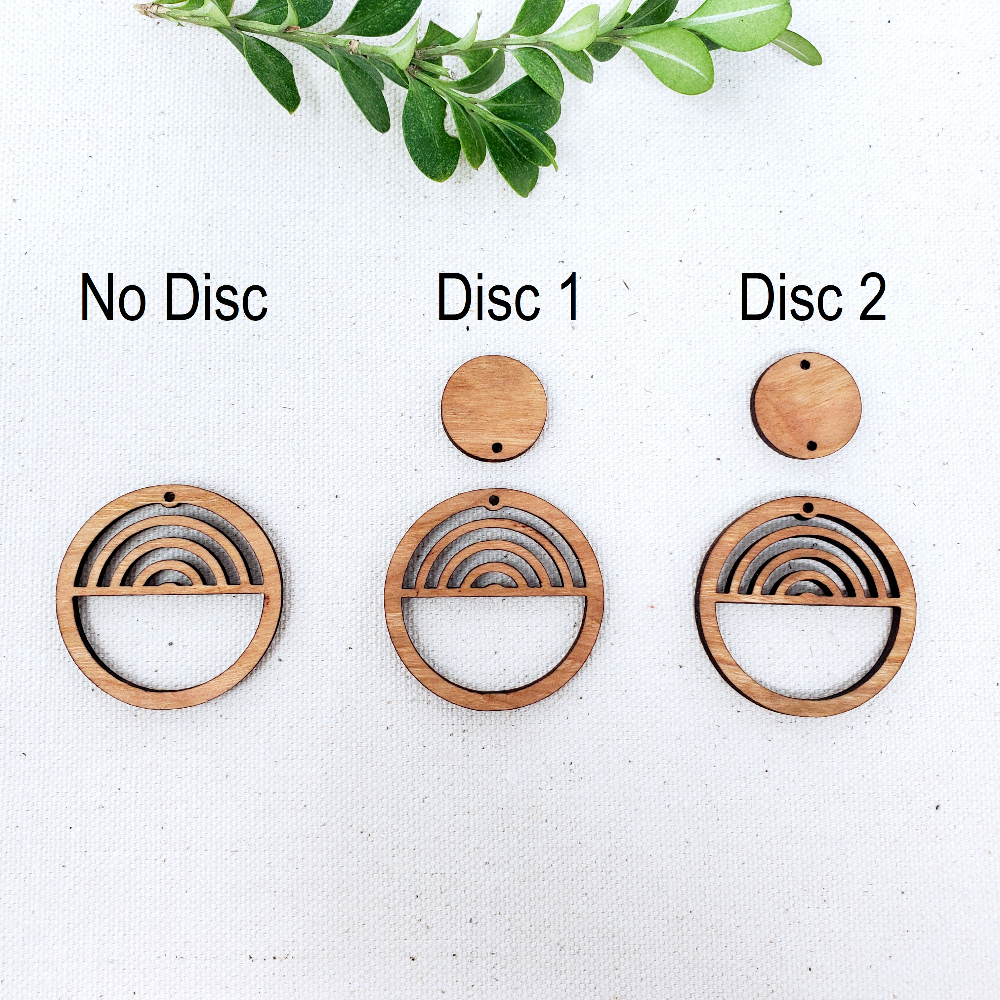 Round Rainbow Macrame Earring Blanks