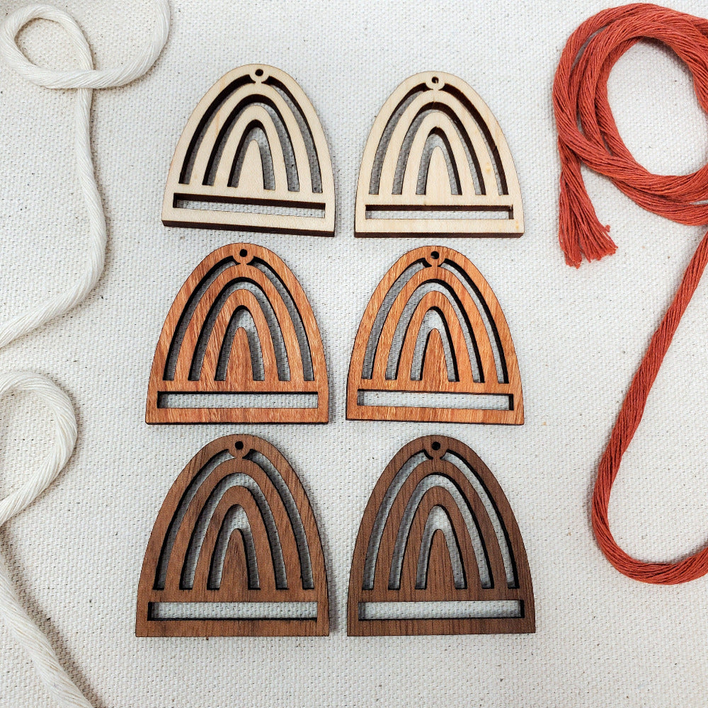 Rainbow Macrame Earring Blanks
