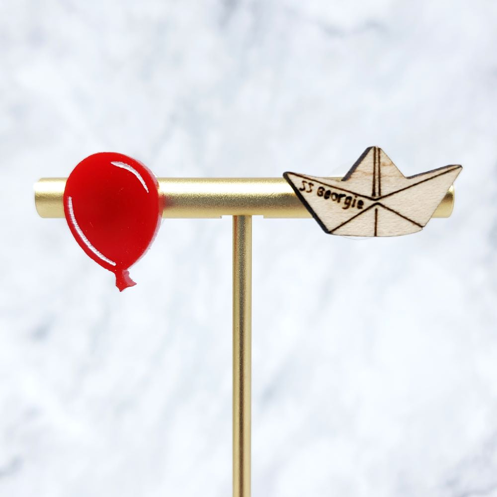It Balloon and Georgie's Boat Stud Earrings